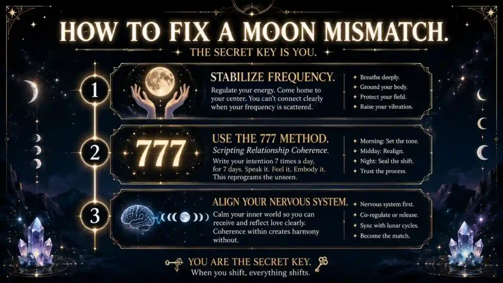 777 manifestation method to align frequencies when moons do not match.