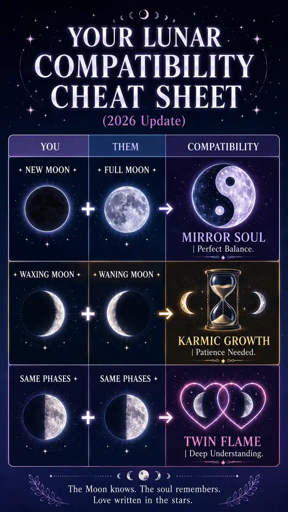Moon phase soulmate test compatibility table