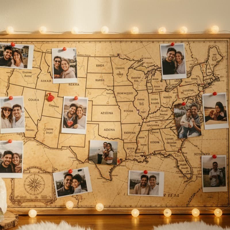 50 state road trip 2026 couple travel vision board USA.