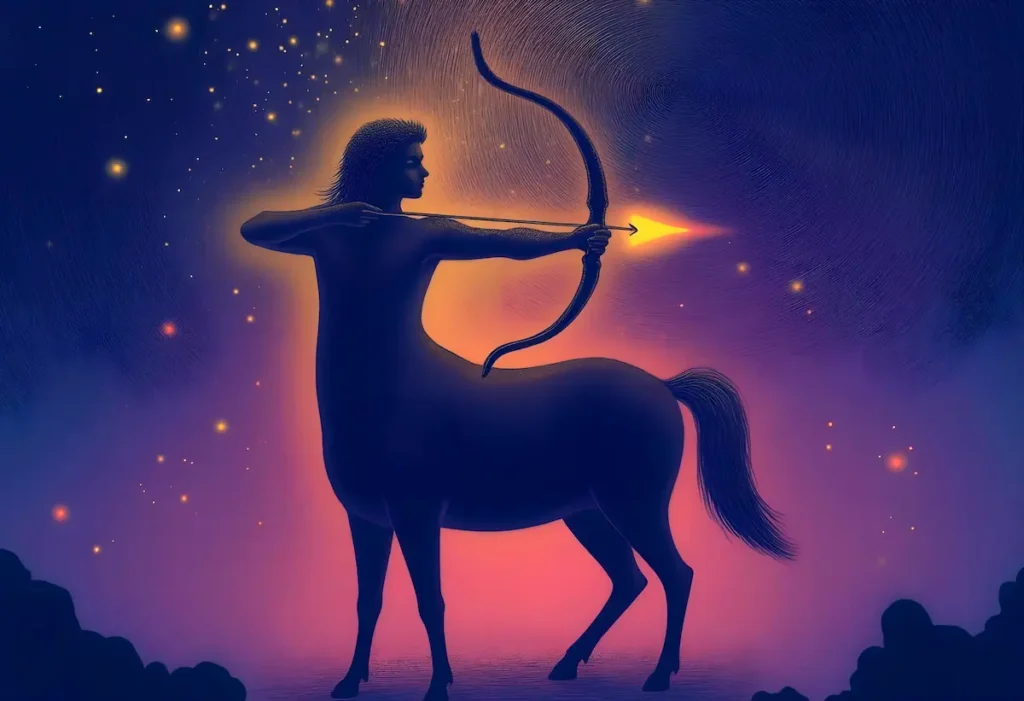 An archer aiming with precision, symbolizing focus in scripting manifestation.
