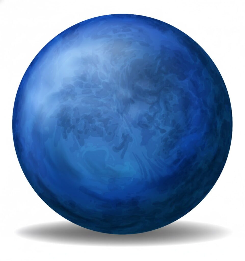 A mystical blue sphere representing Neptune in Aries energy for Quantum Jumping Scripting.