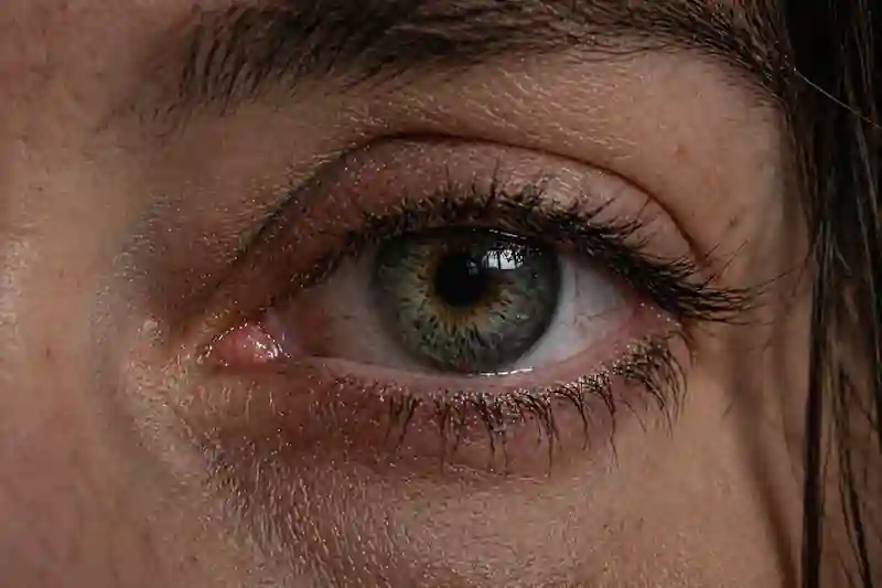 Extreme close-up of a human eye with detailed iris patterns and visible capillaries, exploring the Flower Moon May 2026 spiritual meaning and the amygdala scan.