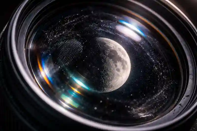 A raw, macro shot of an old brass compass and a telescope lens on a dark, dusty table, symbolizing the search for the moon when i was born, and moon phase on my birthday.